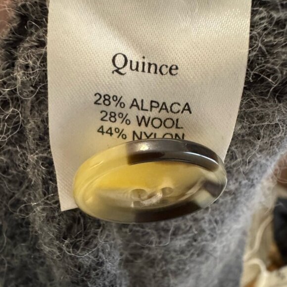 NWT Quince 3 Button Grey Women's Sweater, 28% Alpaca, Size S - Picture 4 of 6